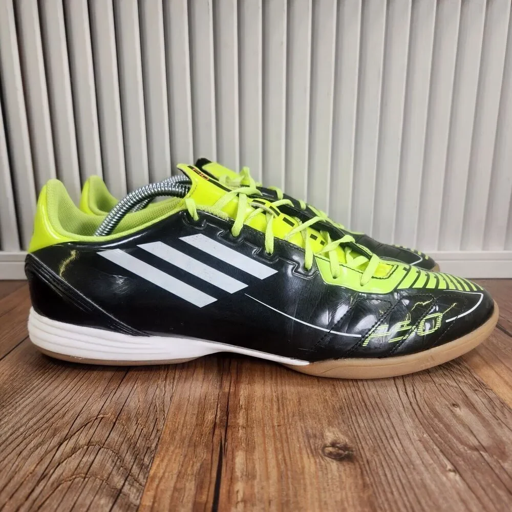 Adidas F50 Adizero TRX Mens Sz 12 Black Green Indoor Soccer Boots Shoes U41856
